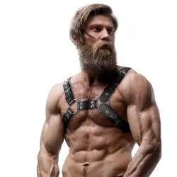 Fetish submissive attitude - arnés bulldog ajustable ecopiel pecho hombre