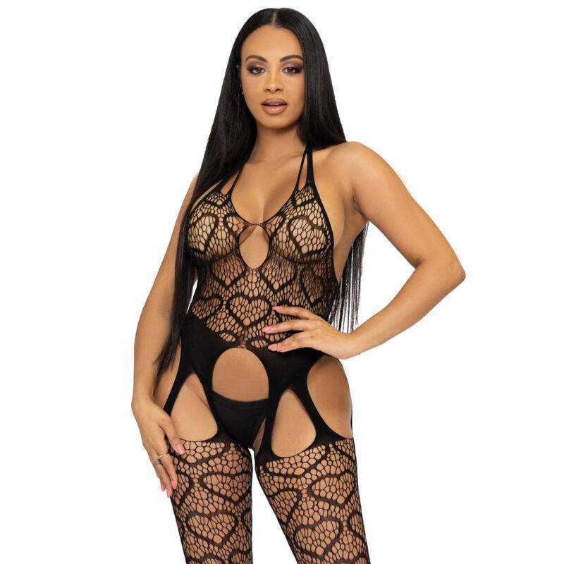 Leg avenue bodystocking de red con tirantes talla única - - 1
