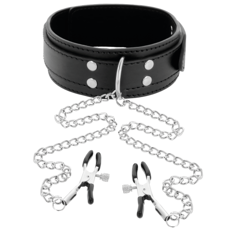 Darkness  collar con pinzas para pezones negro - 1