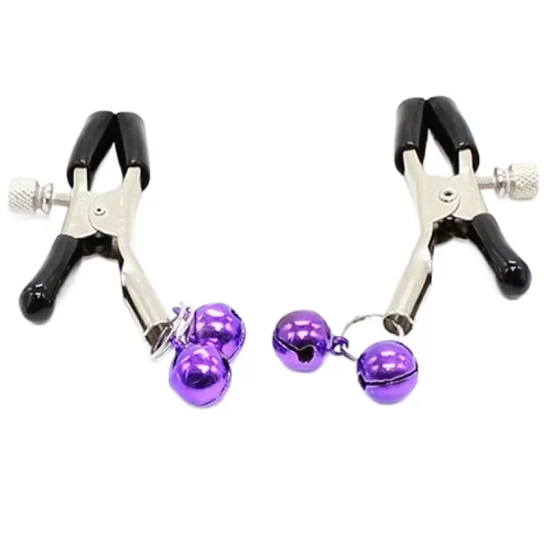 Ohmama fetish pinzas pezones con cascabel lila