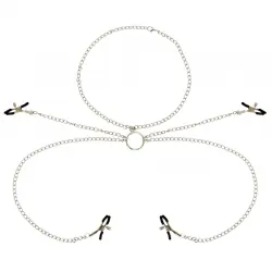 Ohmama fetish 4 pinzas pezones con collar de cadenas