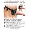 Infografía del Body Dock: correas de nailon, placa ergonómica y enganche cóncavo