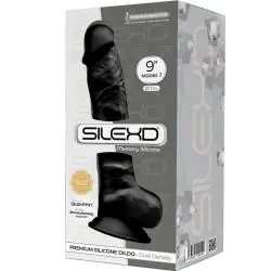 Silexd - modelo 1 pene realistico silicona premium silexpan negro 23 cm