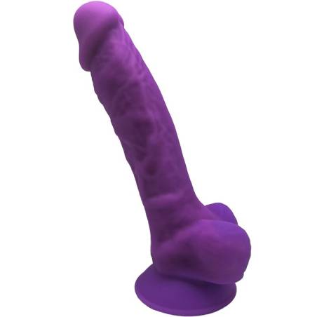 Silexd Modelo 1 violeta de 17,5 cm con testículos y ventosa