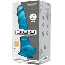 Silexd - modelo 1 pene realistico silicona premium silexpan azul 17.5 cm