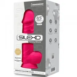 Silexd - modelo 1 pene realistico silicona premium silexpan fucsia 21.5 cm