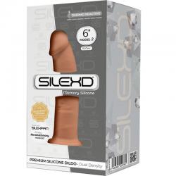 Silexd - modelo 2 pene realistico silicona premium silexpan caramelo 15 cm