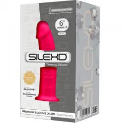 Silexd - modelo 2 pene realistico silicona premium silexpan fucsia 15 cm