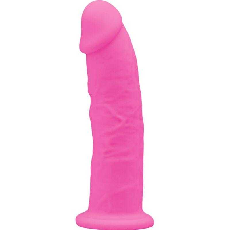 Silexd - modelo 2 pene realistico silicona premium silexpan rosa fluorescente 15 cm