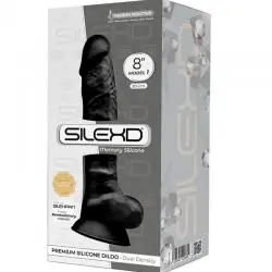 Silexd - modelo 1 pene realistico silicona premium silexpan negro 20 cm