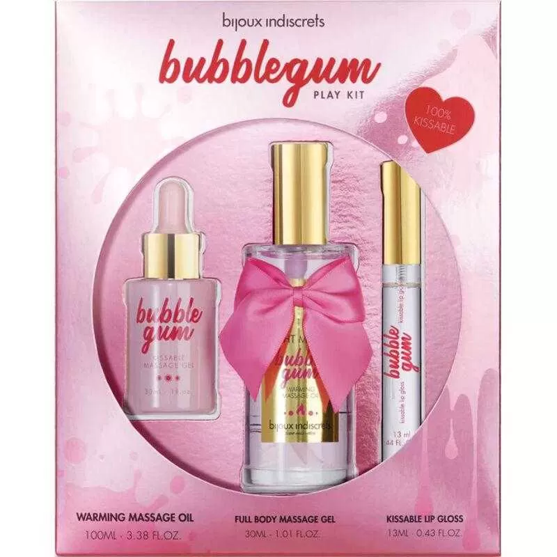 Bijoux indiscrets - bubblegum play kit con aceite, gel & brillo de labios Bijoux indiscrets - bubblegum play kit con aceite, gel & brillo de labios