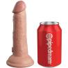 Dildo King Cock Elite de 15,2 cm del kit junto a una lata