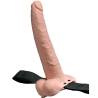 Strap-on hueco recargable de 9" con testículos