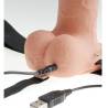 Cable USB conectado al testículo del strap-on de 9"