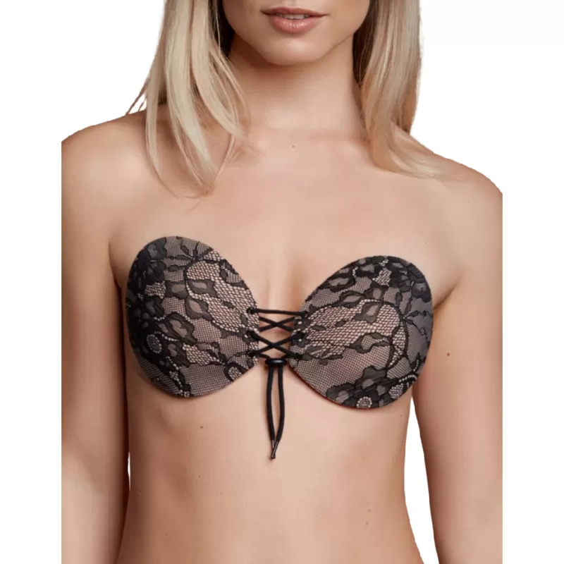 Bye bra sujetador adhesivo con entrelazado y bordados