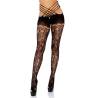 Panty de encaje con tiras abierto Leg Avenue, de frente con cintura de tiras cruzadas
