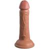 King Cock Elite caramelo de 15,2 cm de frente, con su ventosa