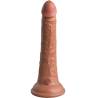 King Cock Elite caramelo de 7 pulgadas de frente, con ventosa