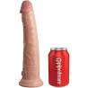 King Cock Elite de 25,4 cm color claro junto a una lata