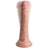 King Cock Elite de 7 pulgadas vibrando, con el botón en la base