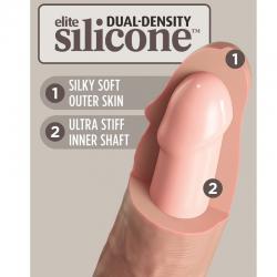 King cock elite - dildo realistico vibrador & silicona control remoto 17.8 cm