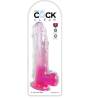 Blíster del King Cock Clear 9 pulgadas con testículos rosa