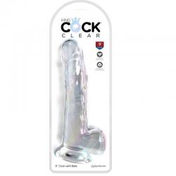 King cock clear - dildo con testiculos 20.3 cm transparente