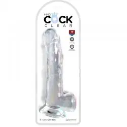 King cock clear - dildo con testiculos 20.3 cm transparente