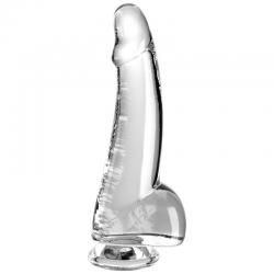 King cock clear - dildo con testiculos 15.2 cm transparente