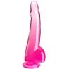 King Cock Clear 10 pulgadas con testículos rosa