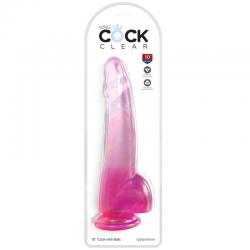 King cock clear - dildo con testiculos 19 cm rosa
