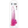 Blíster del King Cock Clear 10 pulgadas con testículos rosa