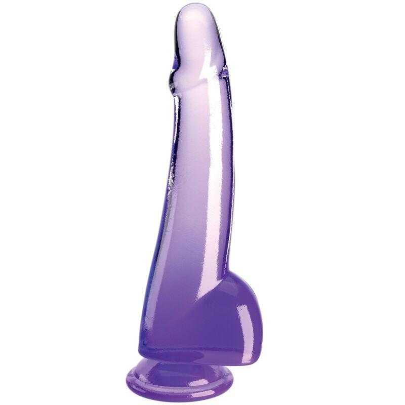 King cock clear - dildo con testiculos 19 cm morado