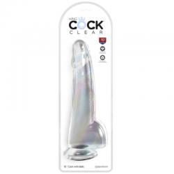 King cock clear - dildo con testiculos 19 cm transparente