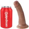 King Cock 6 pulgadas caramelo junto a una lata