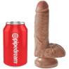 King Cock 7 pulgadas con testículos caramelo junto a una lata