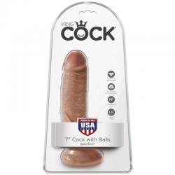 King cock - pene realistico con testiculos 13.2 cm caramelo