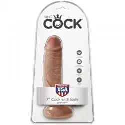 King cock - pene realistico con testiculos 13.2 cm caramelo