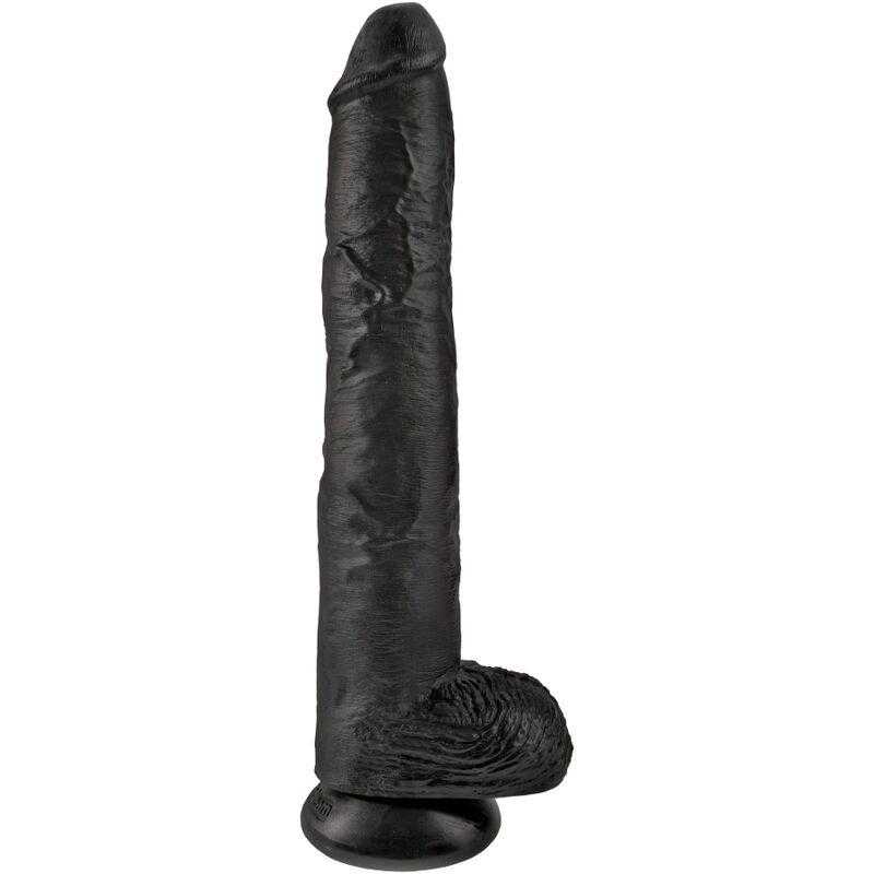 King cock - pene realistico con testiculos 30.5 cm negro