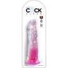 Blíster del King Cock Clear 8 pulgadas sin testículos rosa