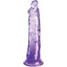 Dildo King Cock Clear 8" morado de 21,8 cm, de frente
