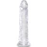 King Cock Clear 8 pulgadas sin testículos transparente visto de frente