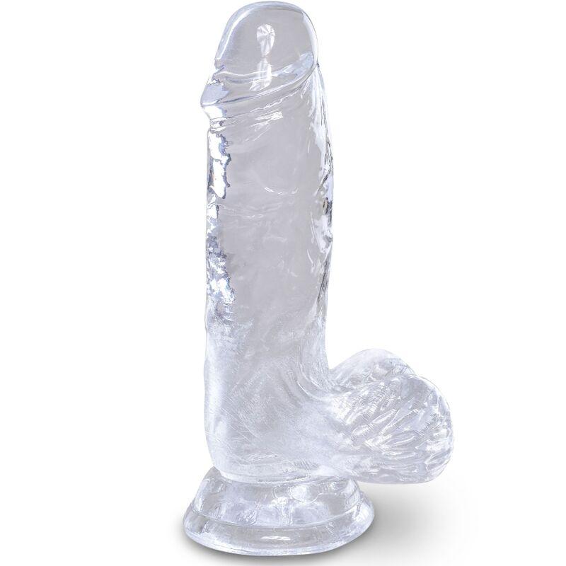 King cock clear - pene realistico con testiculos 10.1 cm transparente