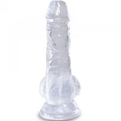 King cock clear - pene realistico con testiculos 10.1 cm transparente