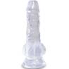 King Cock Clear 5 pulgadas con testículos transparente visto de frente