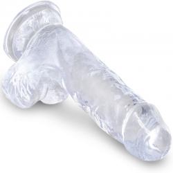 King cock clear - pene realistico con testiculos 10.1 cm transparente