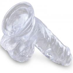 King cock clear - pene realistico con testiculos 10.1 cm transparente