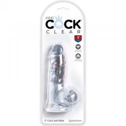 King cock clear - pene realistico con testiculos 10.1 cm transparente