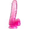 King Cock Clear 6 pulgadas con testículos rosa