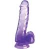 King Cock Clear 6 pulgadas con testículos morado